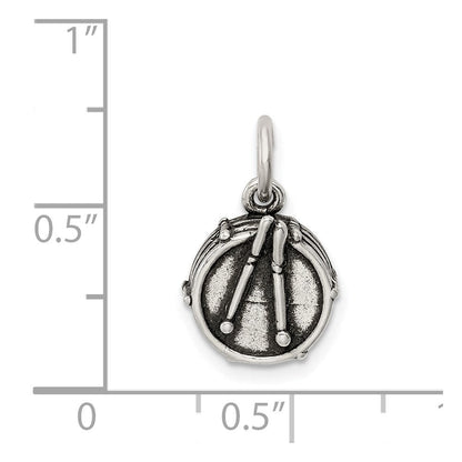 Sterlingsilber Antikisiert Drum Charm