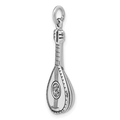 Sterlingsilber Antikisiert 3d Mandolin Charm