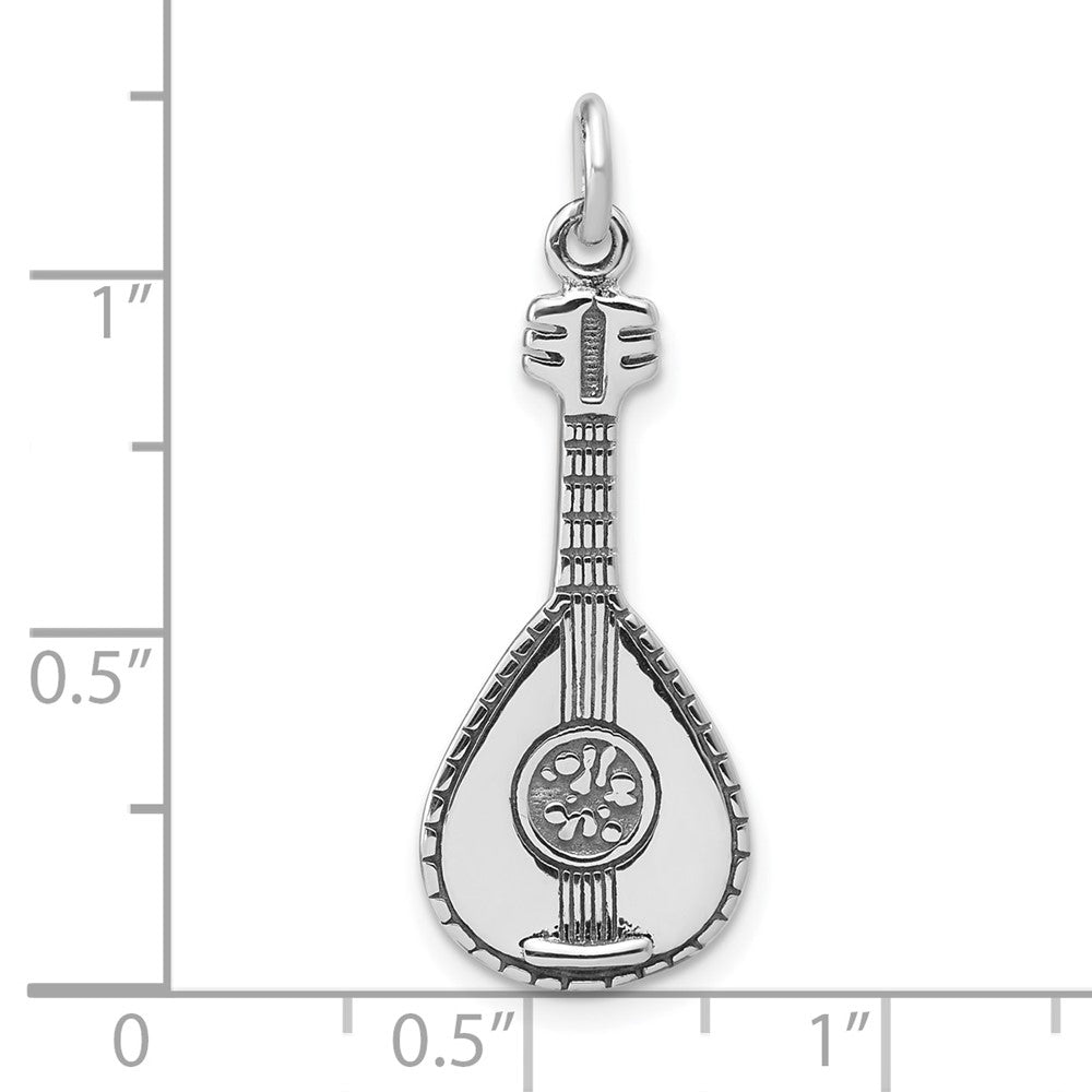 Sterlingsilber Antikisiert 3d Mandolin Charm