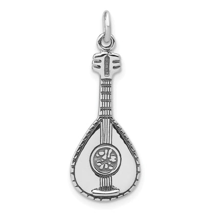 Sterlingsilber Antikisiert 3d Mandolin Charm