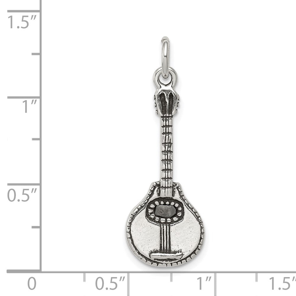 Sterlingsilber Antikisiert Mandolin Charm