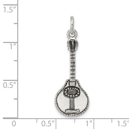 Sterlingsilber Antikisiert Mandolin Charm