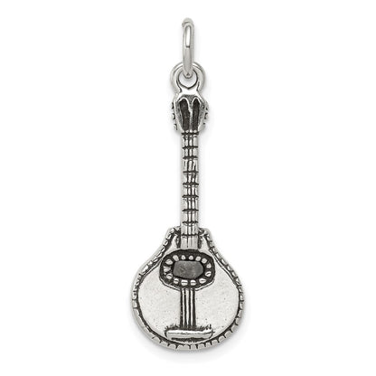 Sterlingsilber Antikisiert Mandolin Charm
