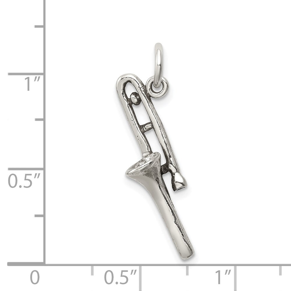 Sterlingsilber Antikisiert Trombone Charm