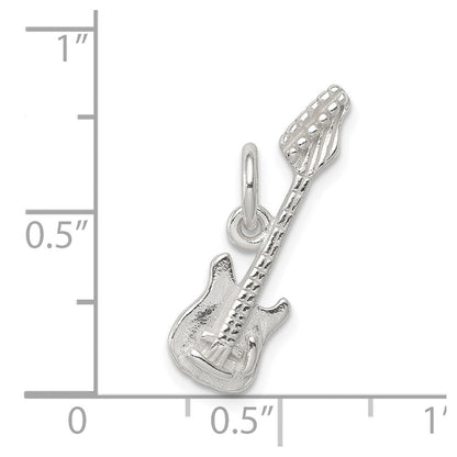 Sterlingsilber Rhodiniert Electric Gitarre Charm