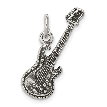 Sterlingsilber Antikisiert Electric Gitarre Charm