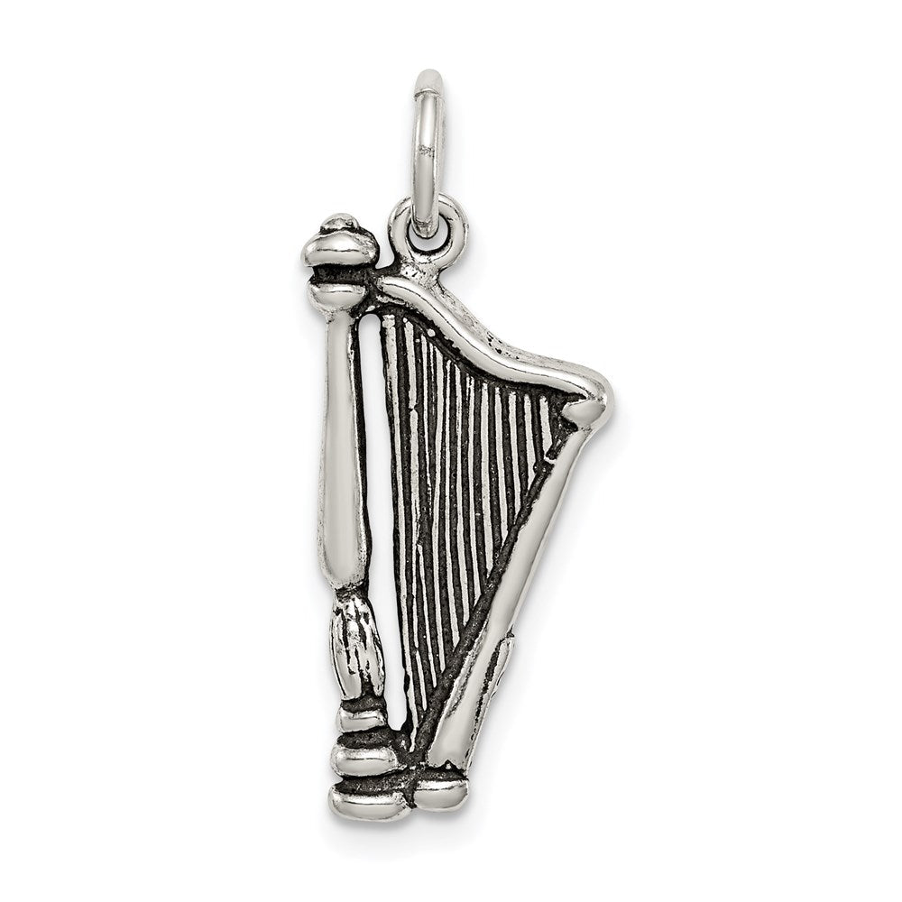 Sterlingsilber Antikisiert Harp Charm
