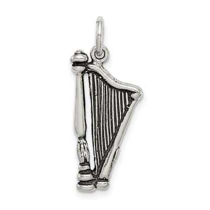 Sterlingsilber Antikisiert Harp Charm