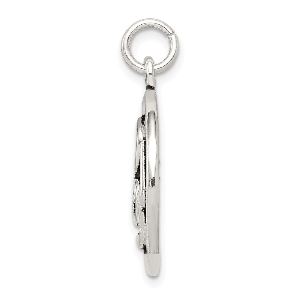 Sterlingsilber Antikisiert Musik Staff Charm