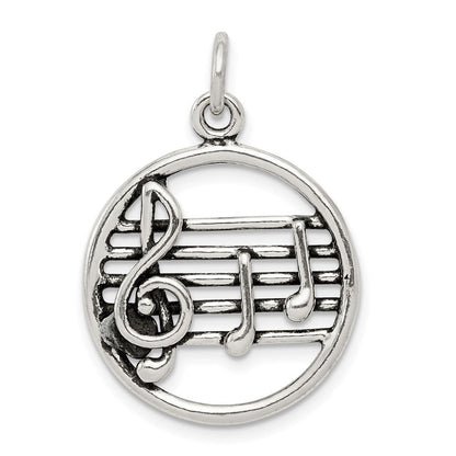 Sterlingsilber Antikisiert Musik Staff Charm