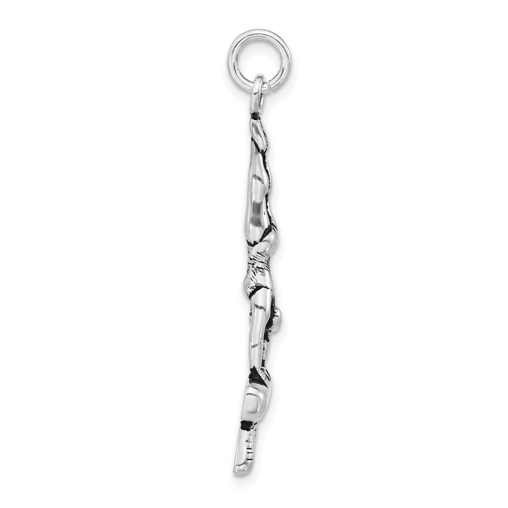 Sterlingsilber Poliert & Antikisiert Gymnasts Charm