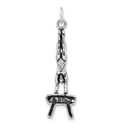 Sterlingsilber Poliert & Antikisiert Gymnasts Charm