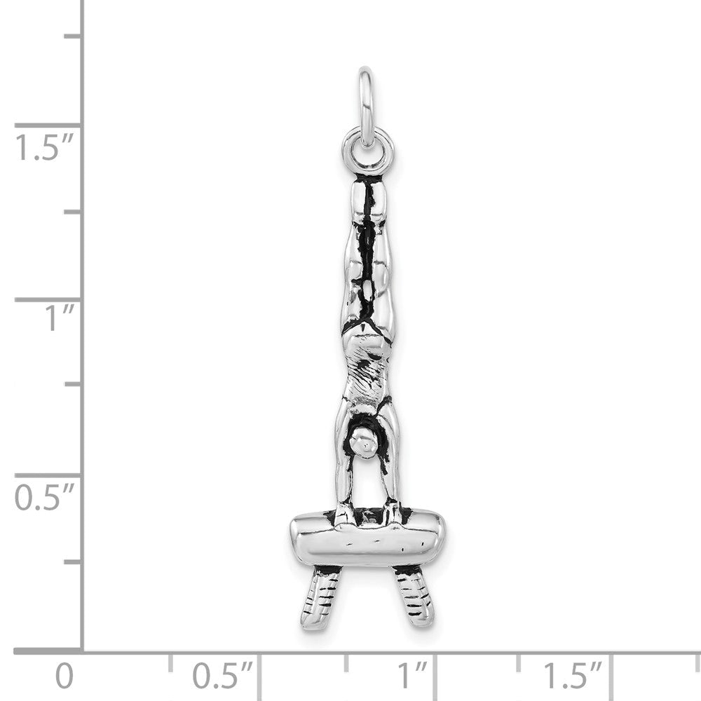 Sterlingsilber Poliert & Antikisiert Gymnasts Charm