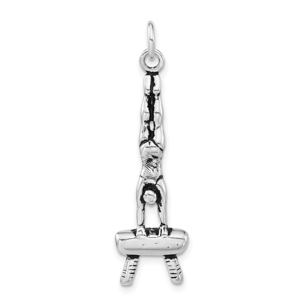 Sterlingsilber Poliert & Antikisiert Gymnasts Charm