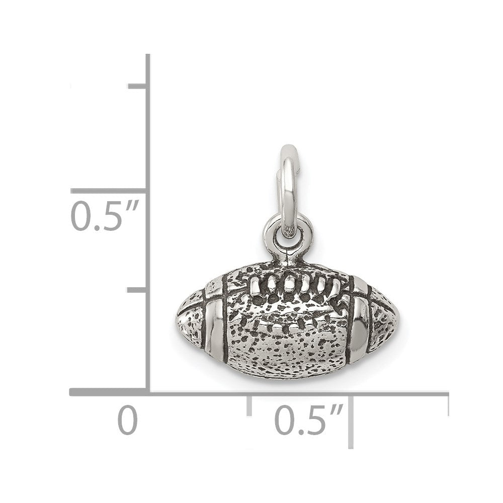 Sterlingsilber Antikisiert Football Charm