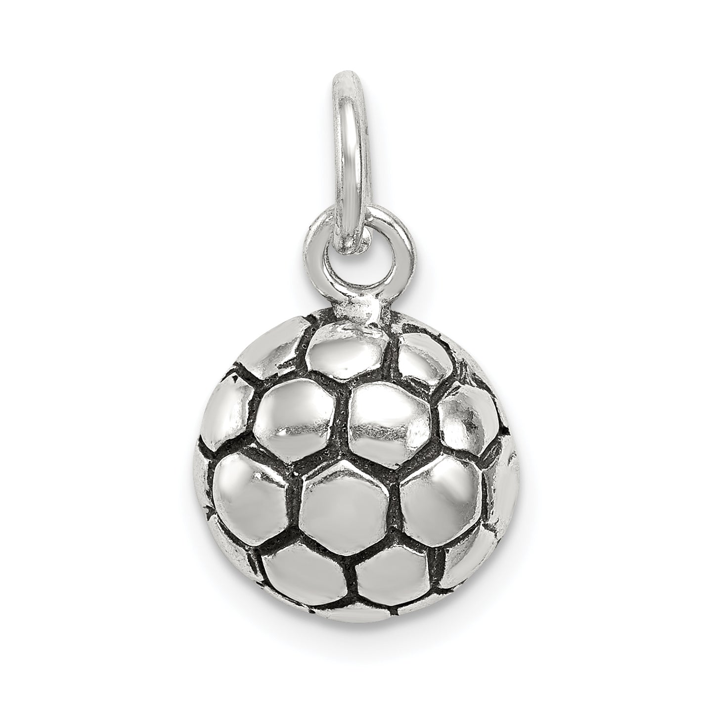Sterlingsilber Antikisiert Fußball Kugel Charm