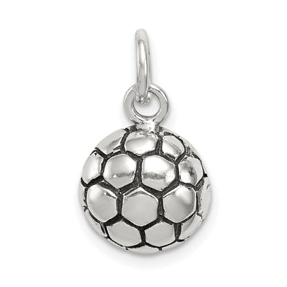 Sterlingsilber Antikisiert Fußball Kugel Charm