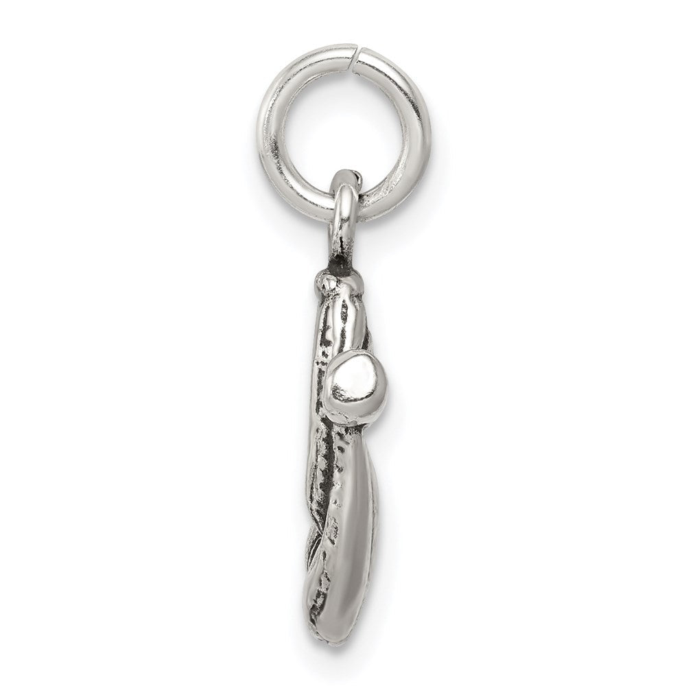 Sterlingsilber Antikisiert Baseball Glove/bat Charm