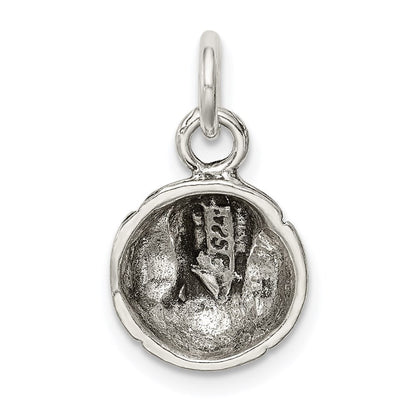 Sterlingsilber Antikisiert Baseball Charm