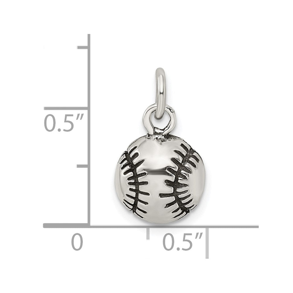 Sterlingsilber Antikisiert Baseball Charm