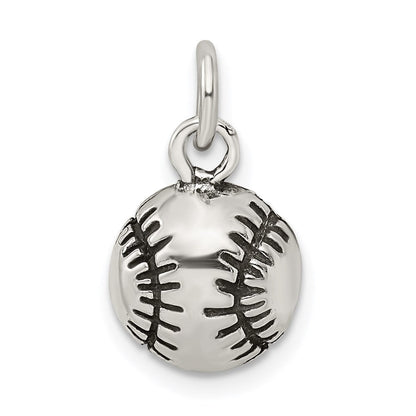 Sterlingsilber Antikisiert Baseball Charm
