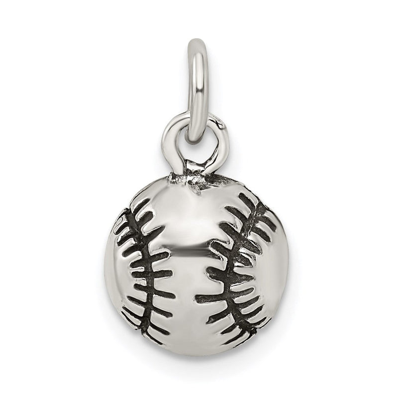 Sterlingsilber Antikisiert Baseball Charm
