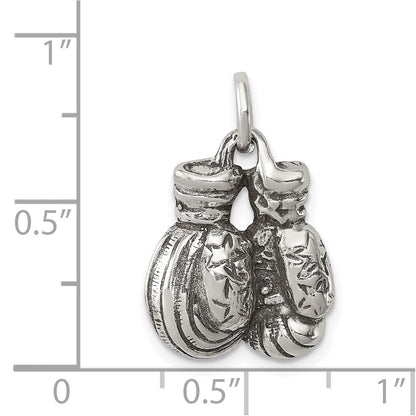 Sterlingsilber Antikisiert Boxing Gloves Charm