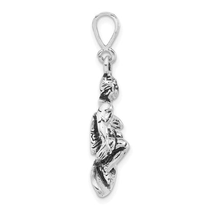Sterlingsilber Poliert & Antikisiert Surfing Charm