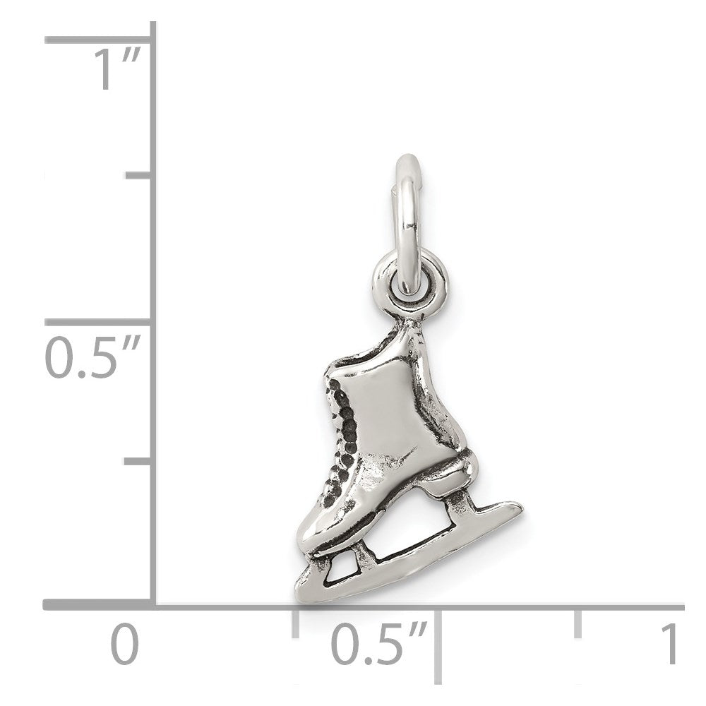 Sterlingsilber Antikisiert Eis Skate Charm