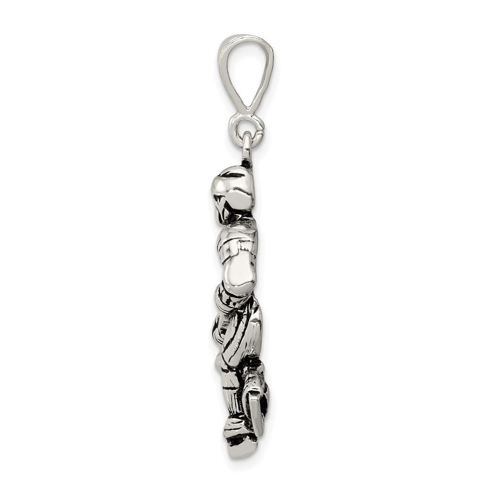 Sterlingsilber Antikisiert Hockey Player Charm