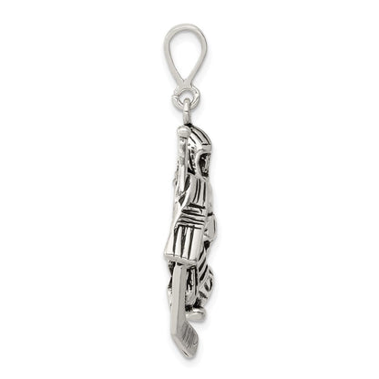 Sterlingsilber Antikisiert Hockey Player Charm