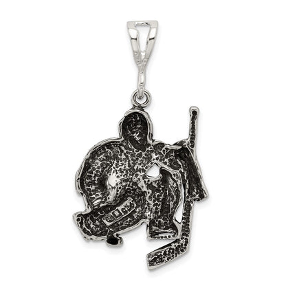 Sterlingsilber Antikisiert Hockey Player Charm