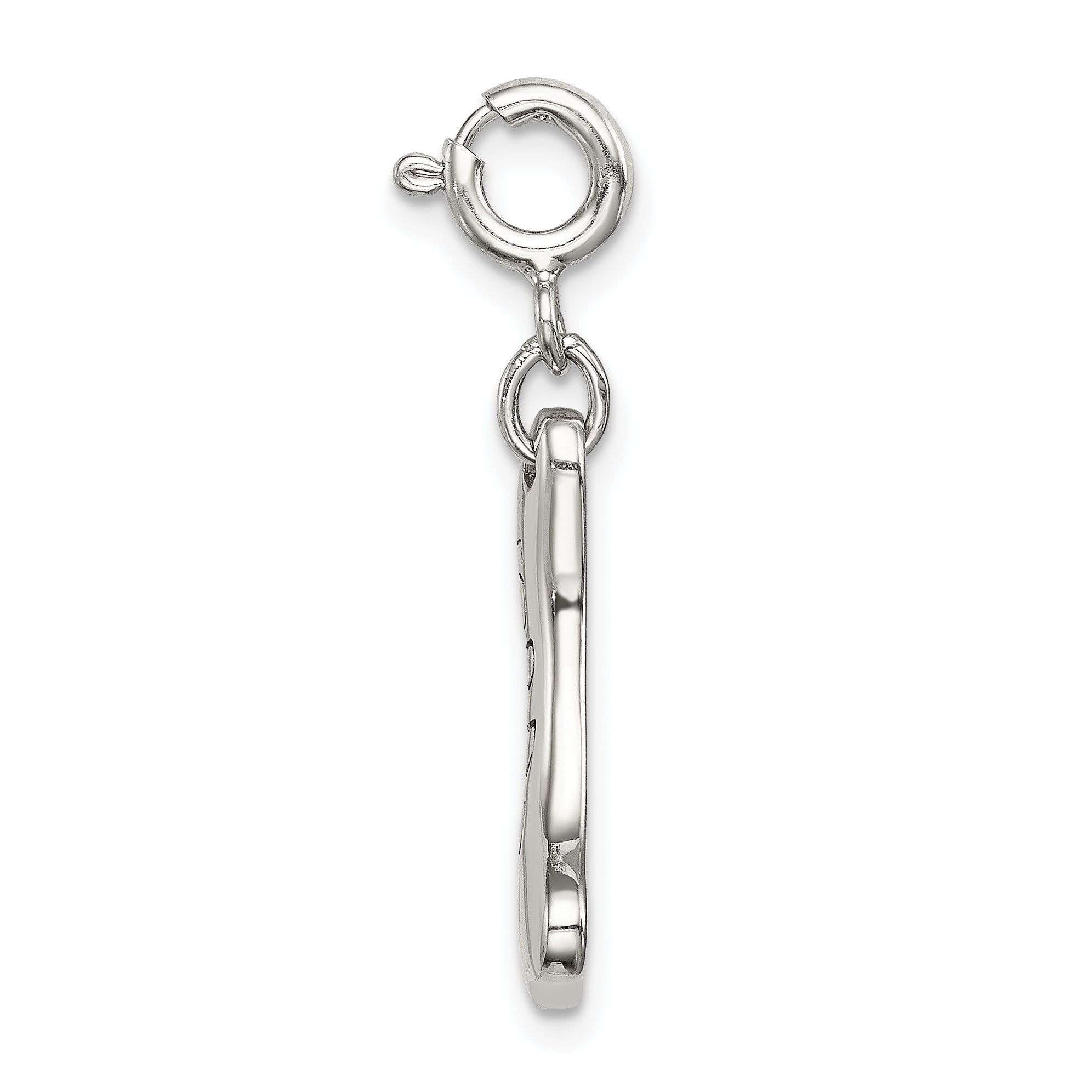 Sterlingsilber Rhodiniert Zirkonia Hund Bone Oberteil Charm