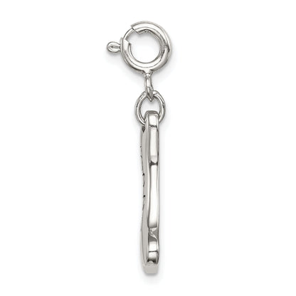 Sterlingsilber Rhodiniert Zirkonia Hund Bone Oberteil Charm