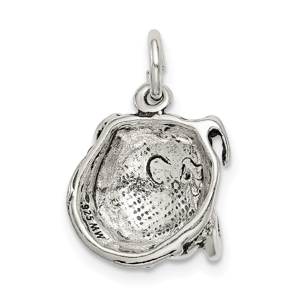 Sterlingsilber Antikisiert Bull Hund Charm