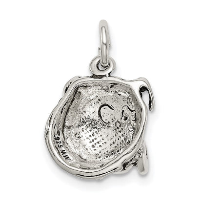 Sterlingsilber Antikisiert Bull Hund Charm