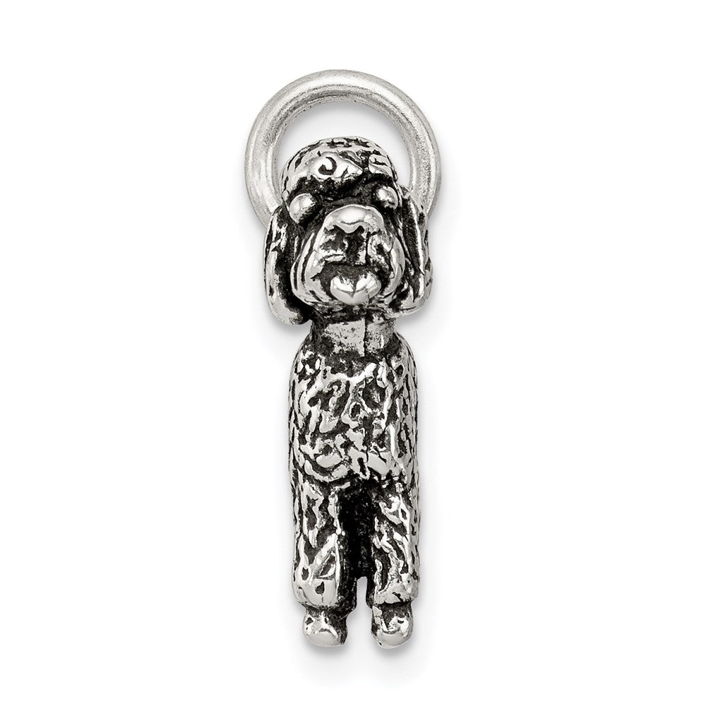 Sterlingsilber Antikisiert Poodle Charm