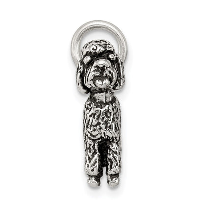 Sterlingsilber Antikisiert Poodle Charm
