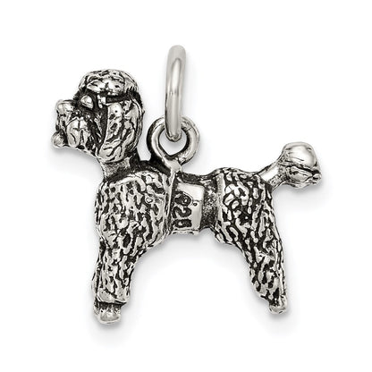 Sterlingsilber Antikisiert Poodle Charm