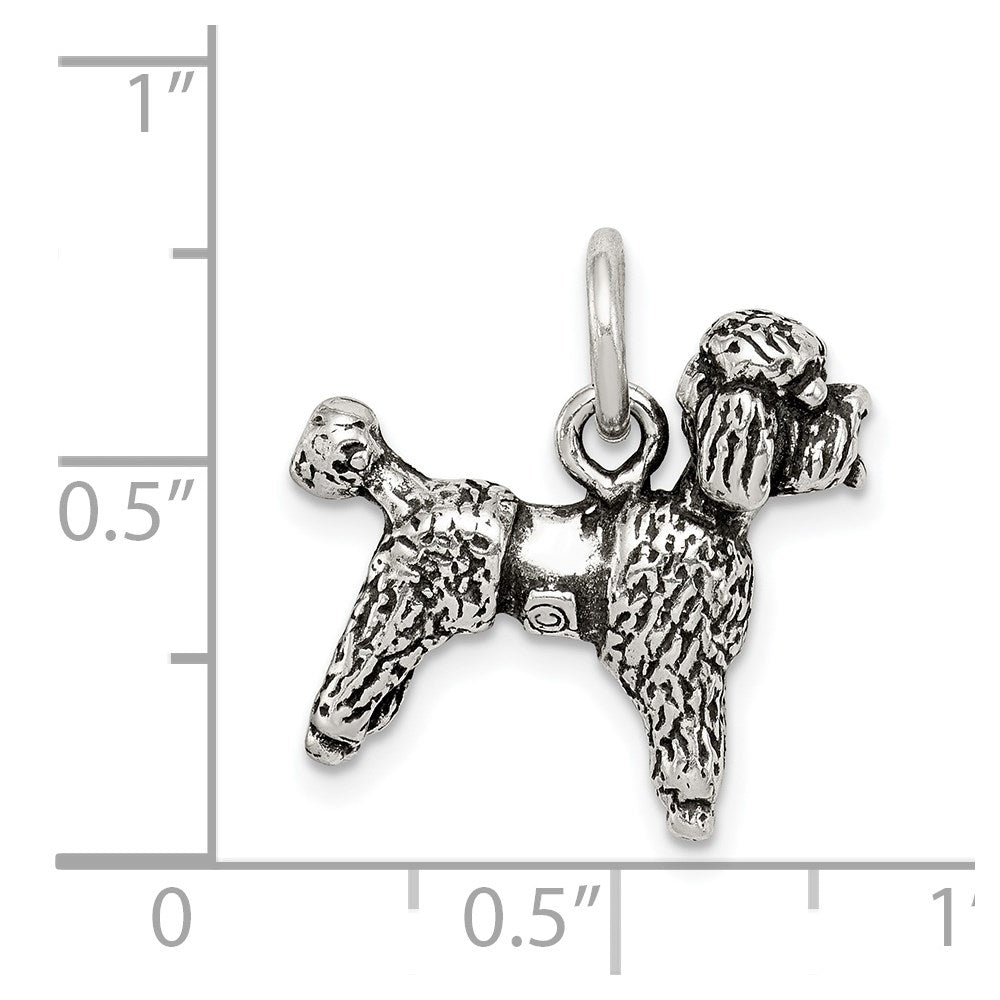 Sterlingsilber Antikisiert Poodle Charm