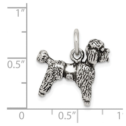 Sterlingsilber Antikisiert Poodle Charm