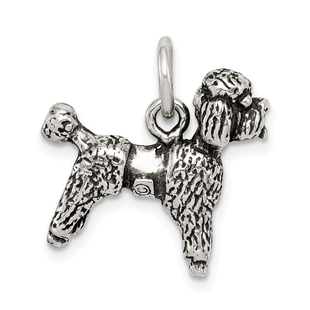 Sterlingsilber Antikisiert Poodle Charm