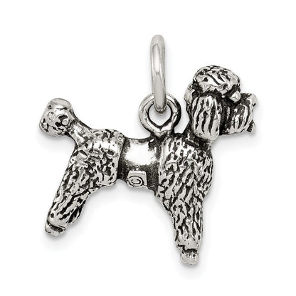 Sterlingsilber Antikisiert Poodle Charm