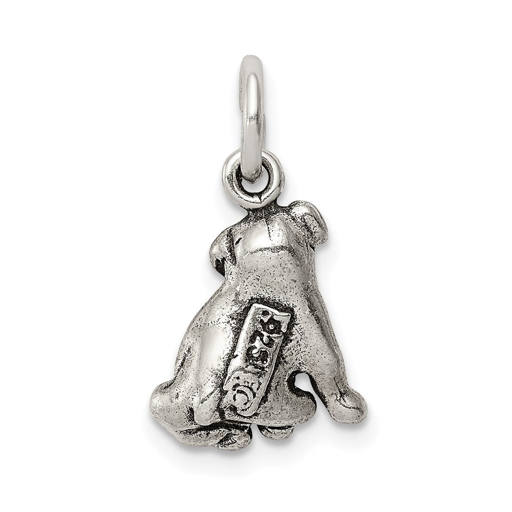 Sterlingsilber Antikisiert Hund Charm