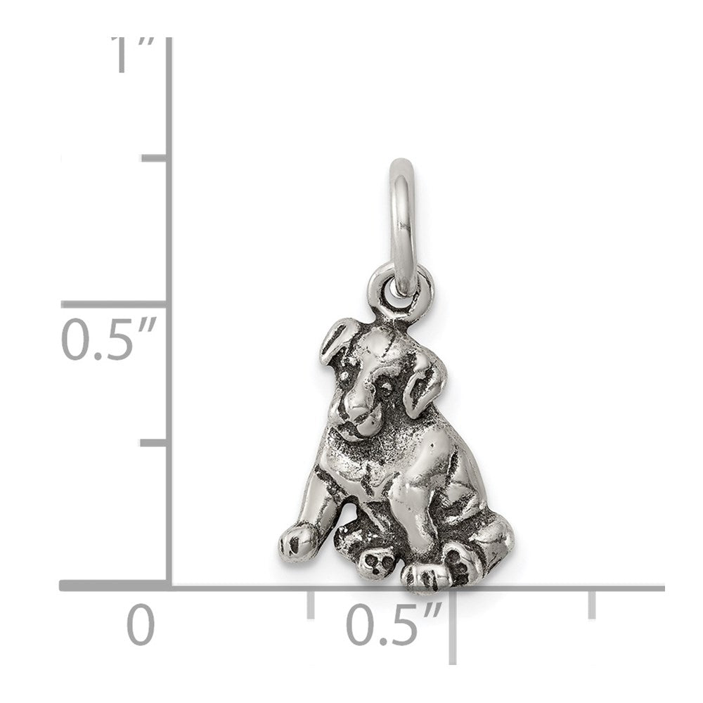Sterlingsilber Antikisiert Hund Charm
