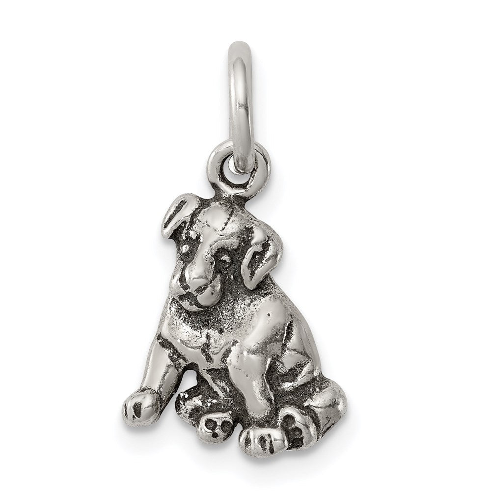 Sterlingsilber Antikisiert Hund Charm