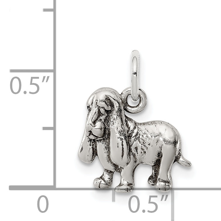 Sterlingsilber Antikisiert Basset Hound Charm