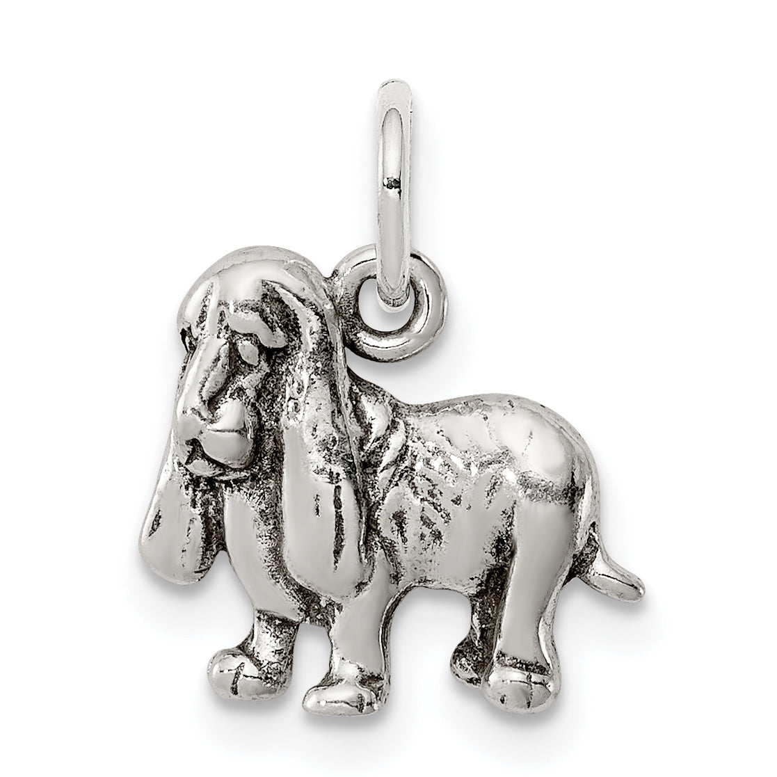 Sterlingsilber Antikisiert Basset Hound Charm