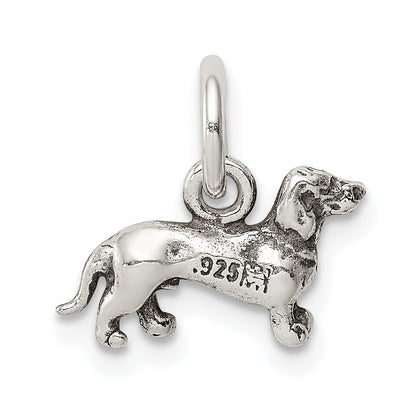 Sterlingsilber Antikisiert Hund Charm