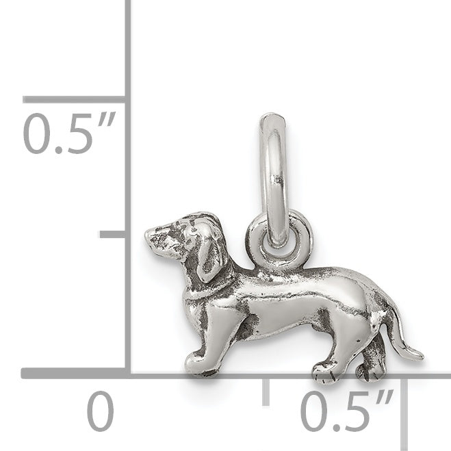 Sterlingsilber Antikisiert Hund Charm